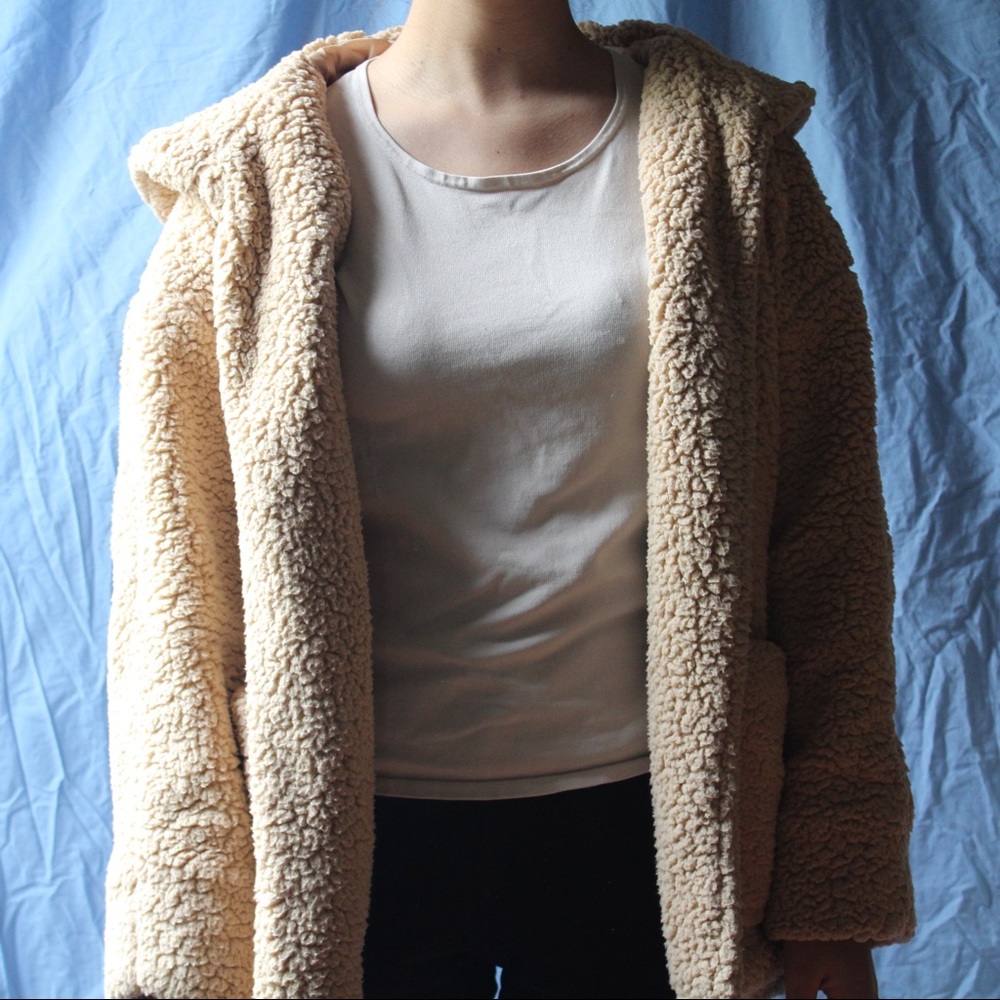 Brand new teddy jacket with hood